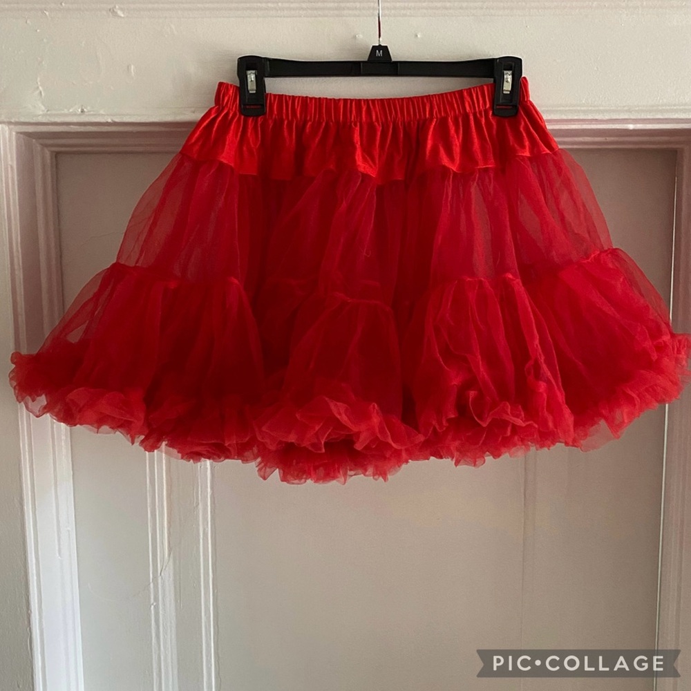 Red Fluffy, Tulle Skirt